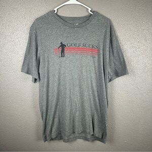 Travis Mathew Golf Sucks Graphic T-Shirt Mens L Heather Gray Lightweight Comfort